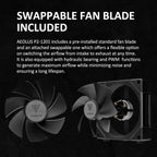 GAMDIAS 120mm ARGB PWM Case Fan, 2 Blades in 1 Fan Pack (Standard & Reverse Blades), Sync with RGB Motherboards, Easy Installation & Cable Management w/Cabless Daisy Chain Design