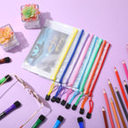 Jetec 32 Pcs Mesh Zipper Bags Toy Storage Bikini Organizer Bag Bolsas Para Guardar Trajes De Baño Waterproof Zipper Reusable Pouch Puzzle Multipurpose for Storage Office(Cute Color,7.5 x 5 Inch)