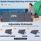 N-Type 16BB 200W Portable Solar Panel for Power Station ETFE Foldable Solar Panel High 25% Efficiency IP68 Waterproof Solar Panels Kit for Outdoor Camping RV Backuot