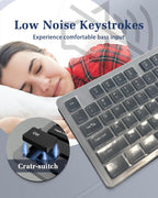 Wired Computers Keyboard with Cover Comfortable Hand Feel,Laser Engraved Characters,12 Multimedia Keys USB Interface Suitable for Laptop PC,Full Size 104 Keyboards, Plug and Play, Office