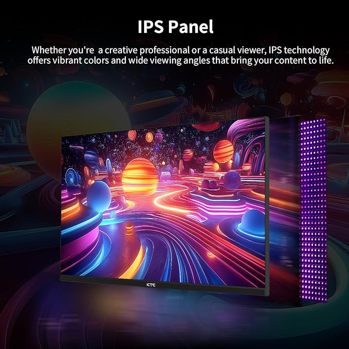 KTC 24.5 Inch 100Hz IPS Computer Monitor - FHD(1920 x 1080P), Anti-Blue Light Screen, 126% sRGB, 16.7M, Support FreeSync and GSync, PC Monitor for Casual Gaming and Working