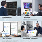 InnoView 23.8" FHD 100Hz Dual Monitor Built-in Speakers 315°Adjustable 100% sRGB Double Monitor Extendrer for Windows Mac w/HDMI Type-C Work Office Triple Monitors