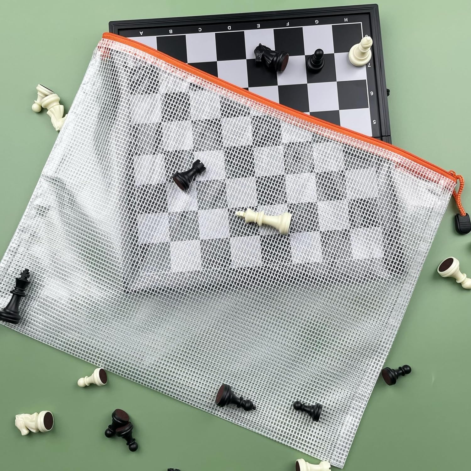 Mesh Zipper Pouch Bags, Zipper Bags for Organizing Storage, Waterproof Zipper Pouches, Letter Size, File Bags for School, Toys, Puzzle, Board Games and Office Supplies (Color, 9"x 12")