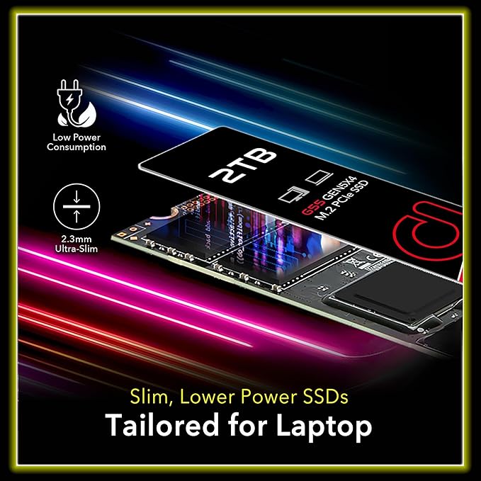 Addlink G55 2TB PCIe 5.0 Gen5 NVMe M.2 SSD- Up to 10,300 MB/s - PC Gaming Upgrade, Photography, Video Editing & Design - Internal Solid State Drive (ad2TBG55M2P)