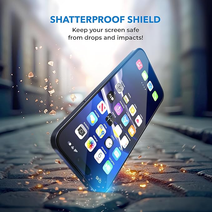 Deppa |2 Pack| Anti-Blue Light Screen Protector for iPhone 16/15 (6.1') | Scratch Resistant Tempered Glass | 3D Edge to Edge Coverage | Easy Installation Kit | Eye Safeguard TÜV Certified