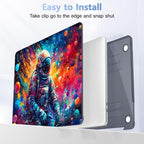 Case for MacBook Pro 13 inch with/Without Touch Bar (2016-2022, M2 A2338 M1 A2289 A2251 A2159 A1989 A1706 A1708), Hard Shell + Keyboard Cover + Dust Plug, Astronaut