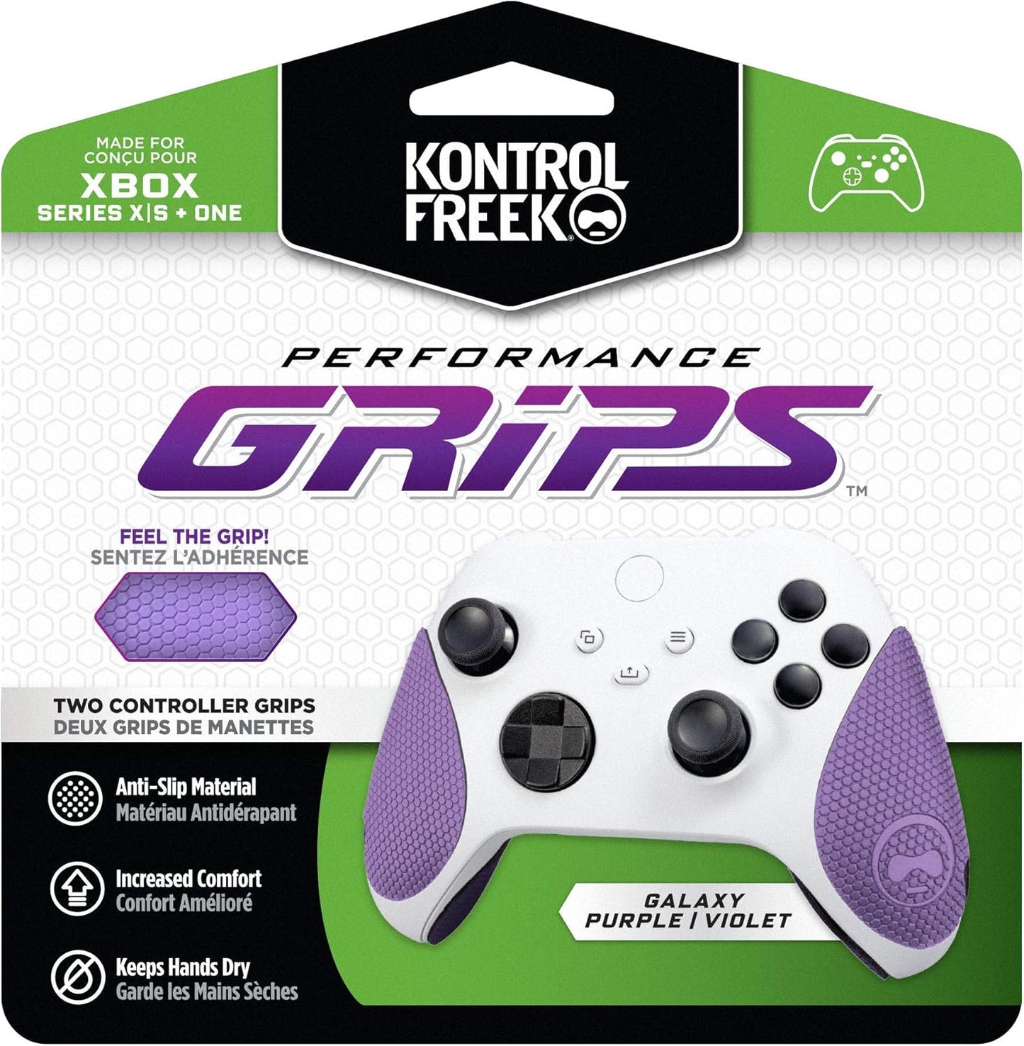 KontrolFreek Performance Grips for Xbox One and Xbox Series X Controller (Galaxy Purple)