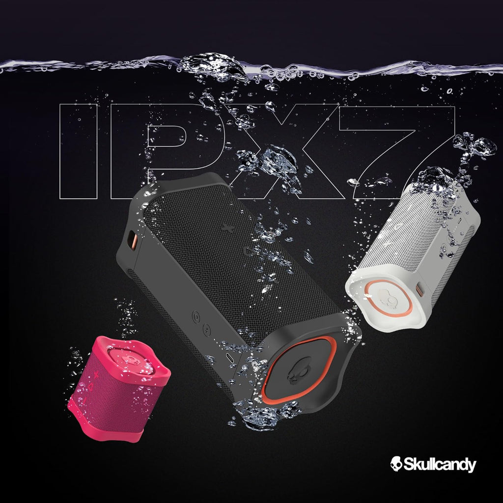 Skullcandy Terrain XL Wireless Bluetooth Speaker - IPX7 Waterproof Portable Speaker, 18 Hour Battery, Nylon Wrist Wrap, True Wireless Stereo (Navy)