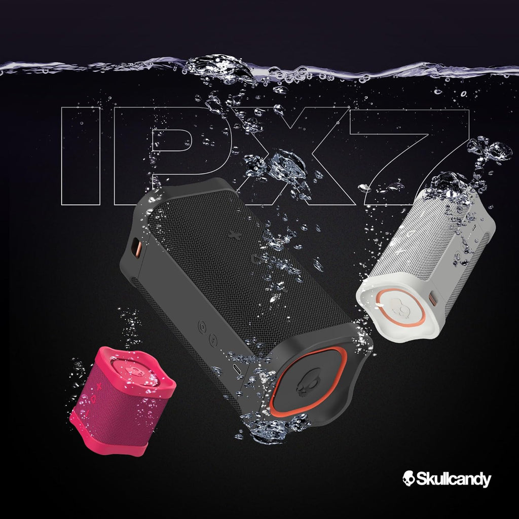 Skullcandy Terrain XL Wireless Bluetooth Speaker - IPX7 Waterproof Portable Speaker, 18 Hour Battery, Nylon Wrist Wrap, True Wireless Stereo (Bone)