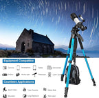 Victiv 72 inch Camera Tripod, Tall Tripod for Camera Cell Phone, Heavy Duty Camera Tripod Stand, Professional Aluminum Monopod, Compatible with Canon Nikon Sony DSLR Cameras - Blue