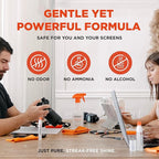 WHOOSH! Screen Shine Pro 16.9 fl oz Refillable Screen Cleaner for TV, OLED, and Monitors – Streak-Free Spray with Microfiber Cloth – Safe for Flat Screen, LCD, Smart Displays – Non-Toxic and Odorless