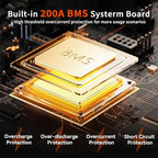 2PACK 12V 200Ah LiFePO4 Battery, Built-in 200A BMS, Rechargeable Deep Cycles DIY Battery, 2560Wh Lithium Battery for Off-Grid and Home Solar System, Marine, Trailer, RV