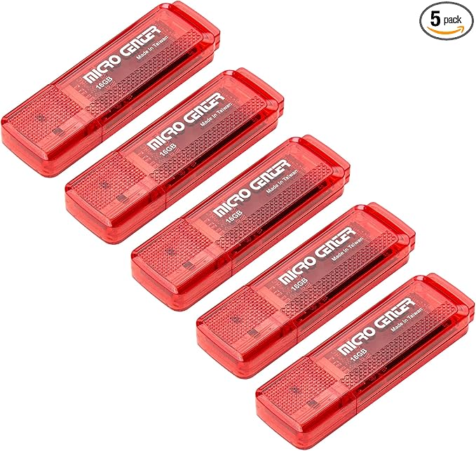 INLAND Micro Center Super Speed 5 Pack 16GB USB 3.0 Flash Drive Gum Size Memory Stick Thumb Drive Data Storage Jump Drive