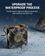 DEWENWILS 2 Pack 120V AC Fan, Waterproof Exhaust Fan 120mm, 13W 2800RPM 60CFM, DIY Cooling Fan for Refrigerator, Computer Case, Compressor Engine, Generator, UL Listed