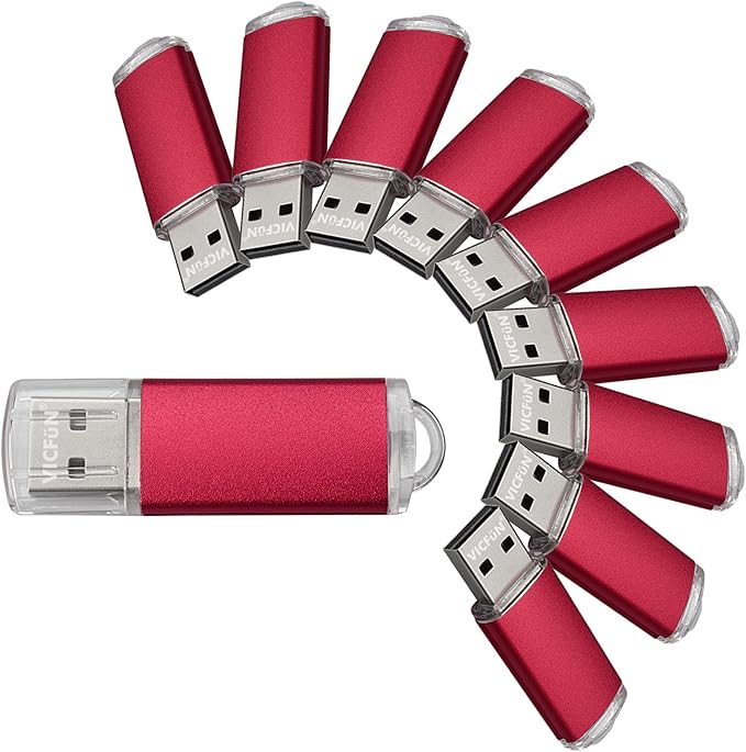 10pcs 8GB USB Flash Drive 8G USB 2.0 USB Drive Thumb Stick, Red