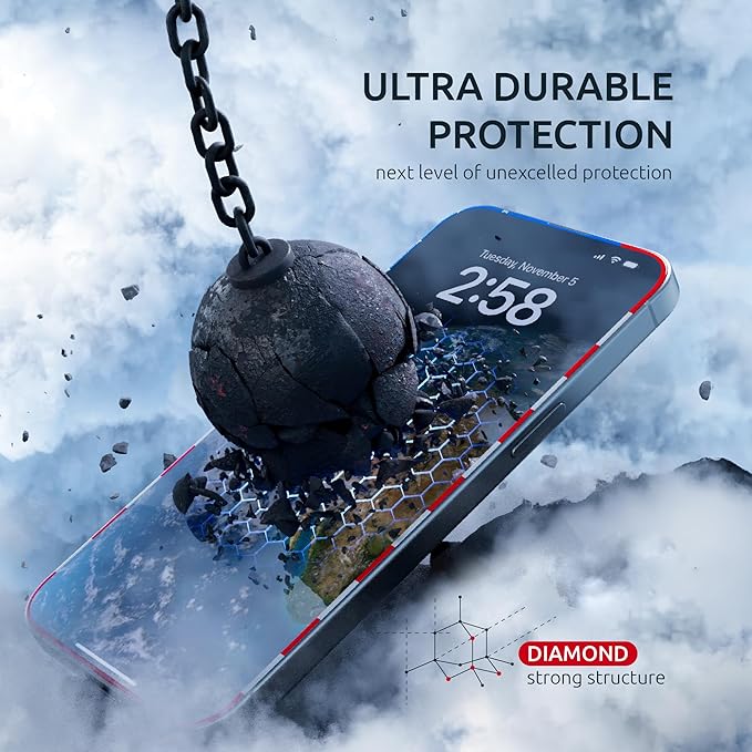 15 Pro Screen Protector for iPhone – (2-Pack) USA Flag & Black Frame Design - Tempered Glass Screen Protector for iPhone 15 Pro 9H Hardness Full Coverage - Oleophobic Coating with Easy Installation