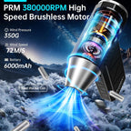 Compressed Air Duster, 380000RPM Electric Air Duster with LED Light, 4-Gear Adjustable Mini Handheld Air Blower Jet Turbo Fan Jet Dry Blower Rechargeable Air Blower Duster for Keyboard Car Home