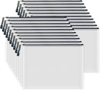 AUSTARK 20 Pcs Zipper File Bags, Plastic Mesh Pouch, Board Game Storage Bag, Waterproof Bags for Office School (A4 Size 13.4''x9.4'', White and Black)