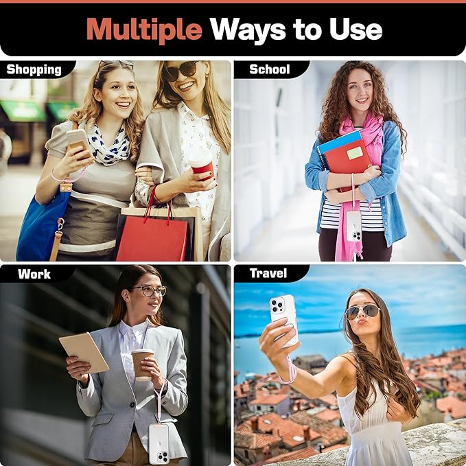 Kaptron Adjustable Phone Wrist Strap - Universal Cell Phone Lanyard Wrist Strap with Lanyard Patches