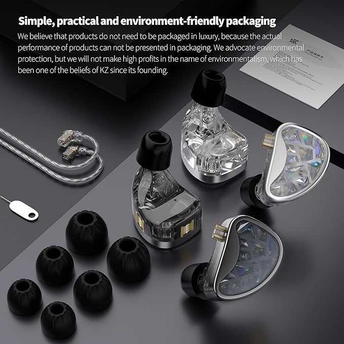 KZ AS24 in-Ear Monitor Headphone 24BA Drivers High-Performance IEM Earphones with 8 Tuning Switches, Noise Isolation Wired Earbuds for Musicians (Tuning Version,Black,no mic)