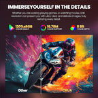 CRUA 32" Curved Gaming Monitor, 2K QHD 2560x1440P, 144Hz/165Hz Computer Monitors, 120% sRGB, FreeSync, Low Blue Light, 1800R VA Screen, HDMI 1.4/DP 1.2, Wall Mountable - Black