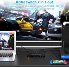 7 Way HDMI Switch 4k@60Hz HDMI Switcher 7 in 1 Out HDCP 2.0 Manual HDMI 2.0 Hub Supports 3D Compatible with Nintendo Switch/Switch OLED/Xbox/ PS5/4/3 Blu-Ray Player Fire Stick Roku Apple TV Chromeca