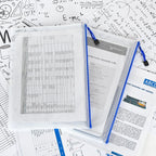 AUSTARK 20 Pcs Zipper File Bags, Plastic Mesh Pouch, Board Game Storage Bag, Waterproof Bags for Office School (A4 Size 13.4''x9.4'', White and Blue)