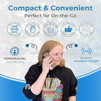 Phone Grip Strap - Pack of 2 Reversible Finger Holder for Phone Back, Customizable Anti-Slip Design, Wireless Charging Compatible Detachable Holder for iPhone - Psychedelic Turtle