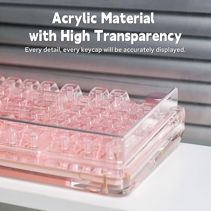 KiiBoom Premium Acrylic Transparent Keyboard Dust Cover, Waterproof, Anti-Dust, Anti-Cat Protector Cover Lid for Mechanical Keyboard (Clear, 15.4'' x 5.3'' x 0.78'')