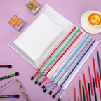 Jetec 32 Pcs Mesh Zipper Bags Toy Storage Bikini Organizer Bag Bolsas Para Guardar Trajes De Baño Waterproof Zipper Reusable Pouch Puzzle Multipurpose for Storage Office(Classic Color,13 x 9.5 Inch)