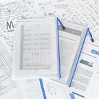 AUSTARK 10 Pcs Zipper File Bags, Waterproof Plastic Mesh Pouch for Office School, Board Game Storage Bags (A4 Size 13.4''x9.4'', White and Blue)