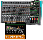 Depusheng PA16 Professional Audio Mixer Sound Board Console Desk System Interface 16 Channel Digital USB Bluetooth MP3 Computer Input 48V Phantom Power Built-in 256 Reverb Effect, Black