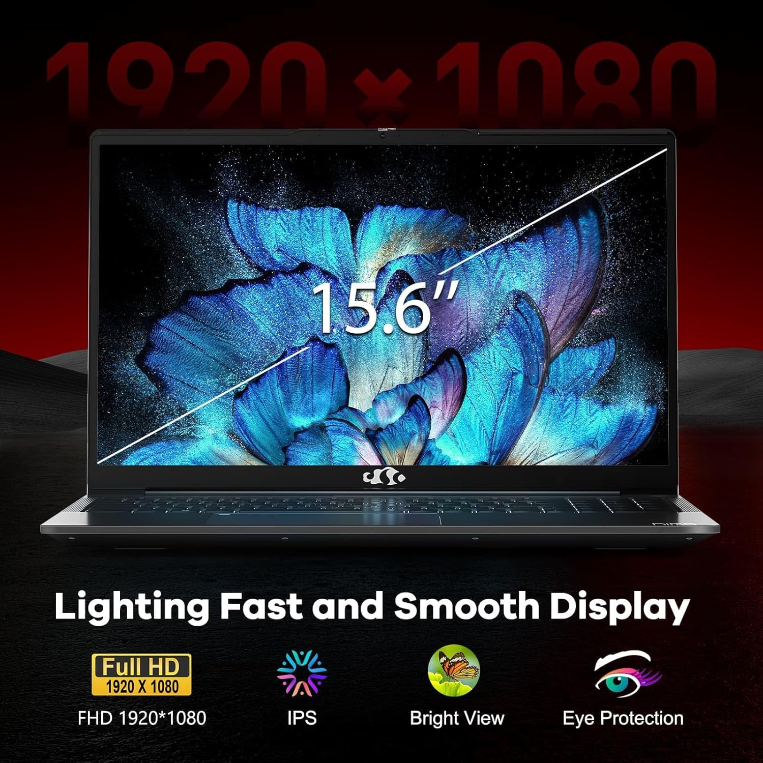 NIMO 15.6" IPS FHD-Gaming-Laptop, AMD Ryzen 5 6600H 6-Cores 660M GPU 32GB DDR5 RAM 2TB SSD(Beat i7-1165G7, Up to 4.5GHz) Computer with 100W GaN Type C Fingerprint Backlit Keyboard Win 11