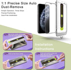 (2-Pack Ultra HD Clear Screen Protector for iPhone 11 Pro Max/XS Max (6.5-Inch),9H Tempered Glass,Full Coverage,Anti-Fingerprint,Auto Dust Removal,Bubble-Free,Easy Installation