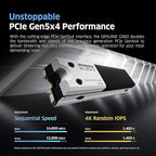 KLEVV Genuine G560 1TB M.2 2280 NVMe PCIe Gen5x4 Internal SSD Heatsink Included, up to 13000MB/s with DRAM Cash (K01TBM2SP0-G56)