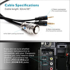 Camcorder Zoom Controller, Remote Control Zoom, Iris, and Focus Control + 2.5mm and 3.5mm Jack Cable for Panasonic HC-X1 HC-PV100 AG-UX90 AG-UX180 HC-X1000 AG-AC30 AG-AC90 AU-EVA1 Camera.