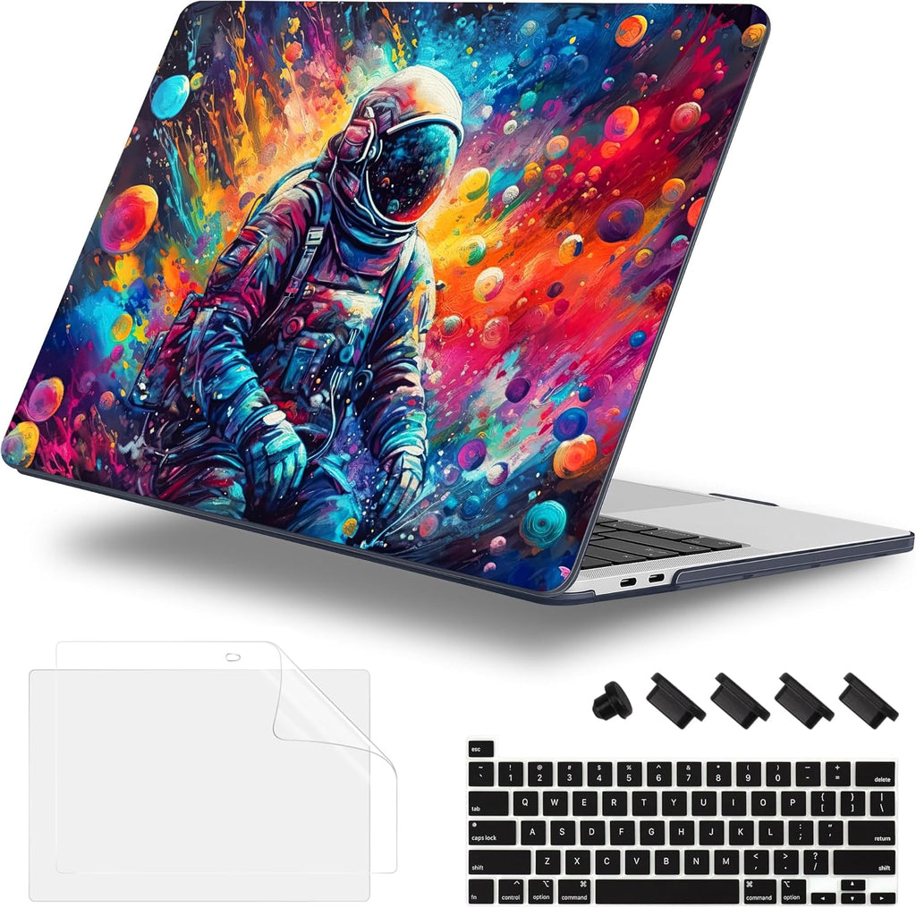 Case for MacBook Pro 13 inch with/Without Touch Bar (2016-2022, M2 A2338 M1 A2289 A2251 A2159 A1989 A1706 A1708), Hard Shell + Keyboard Cover + Dust Plug, Astronaut