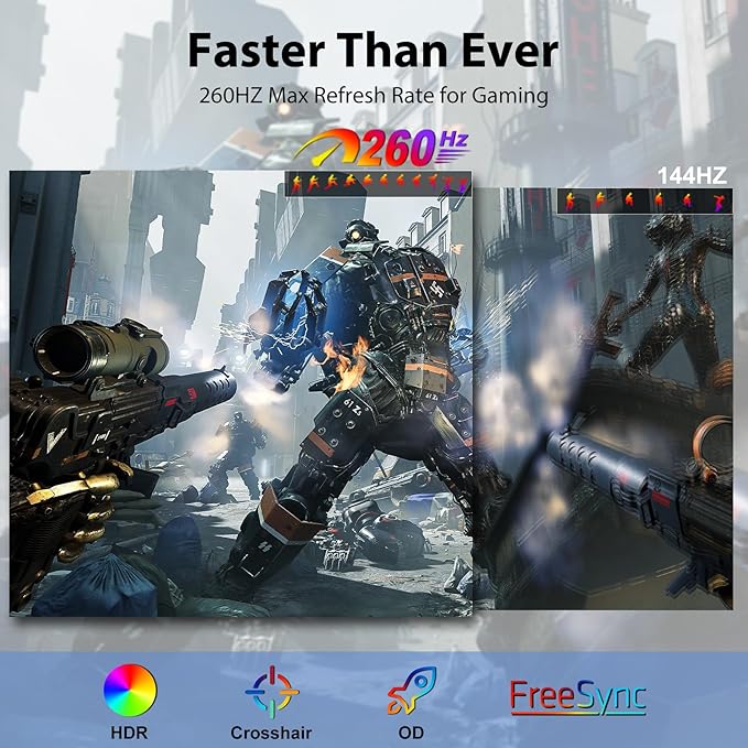 InnoView 18 Inch 260Hz Portable Gaming Monitor,2K QHD 100% DCI-P3 Portable Monitor Gameplus HDR FreeSync Laptop Monitors,Portable Screen for PC Phone Game Console