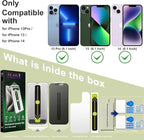 (2-Pack Matte Privacy Anti-Spy Screen Protector for iPhone 16e/13/13 Pro/14 (6.1-Inch),9H Tempered Glass,Anti-Glare,Full Coverage,Anti-Fingerprint,Auto Dust Removal,Bubble-Free