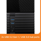 WD 16TB My Book Duo Desktop RAID External Hard Drive HDD, USB 3.1, With Password Protection and Auto Backup Software - WDBFBE0160JBK-NESN