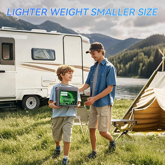 12V 50Ah LiFePO4 Lithium Battery, Built-in 50A BMS, Deep Cycle Up to 4000+ Cycles Lithium Iron Phosphate Rechargeable Battery for Solar, Marine, Home Energy Storage, Off-Grid Applications - 2 Packs