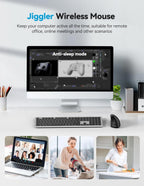 TECKNET Ergonomic Mouse with Jiggler, Bluetooth Wireless Vertical Mouse, 4800DPI Rechargeable Carpal Tunnel Mouse, Undetectable Random Movement Keeps Computers Awake for PC, Laptop