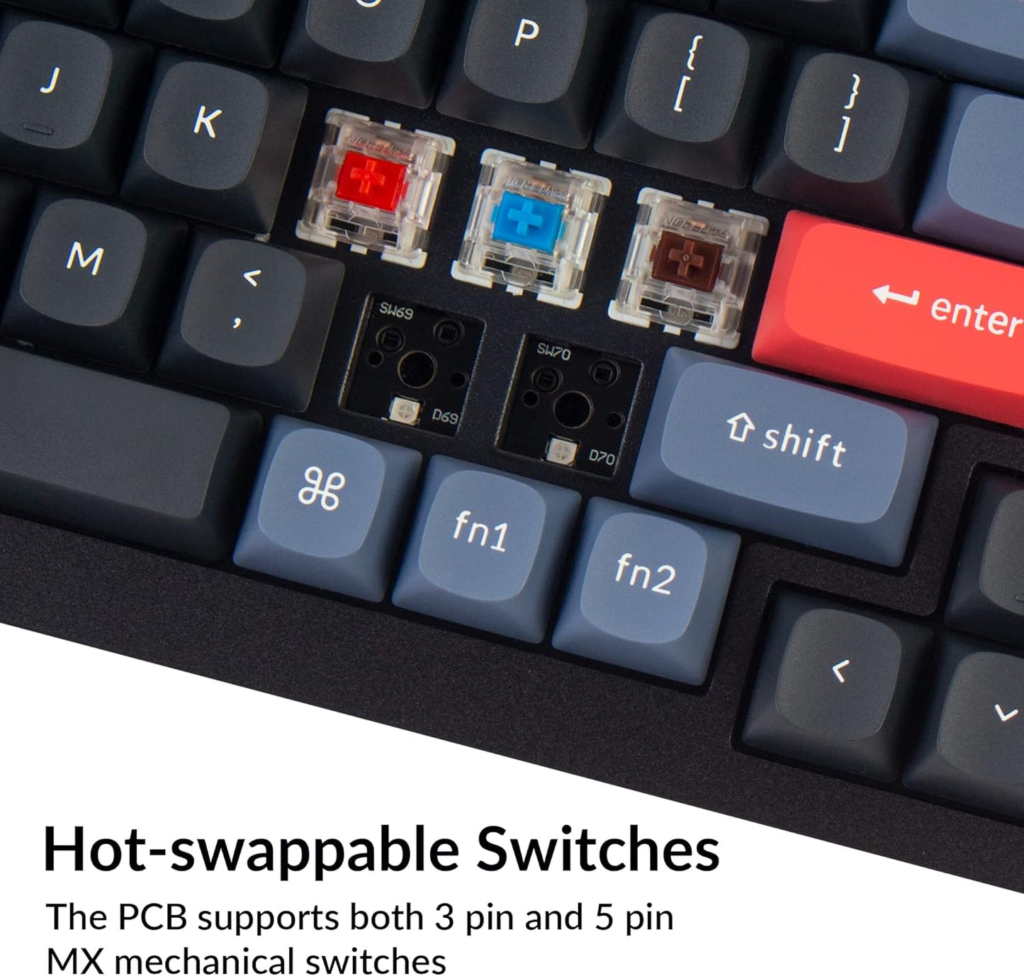 Keychron Q2 Wired Custom Mechanical Keyboard, QMK/VIA Programmable Macro, Full Aluminum, Hot-Swappable Gateron G Pro Blue Switch, 65% Layout Double Gasket Compatible with Mac and Windows - Black