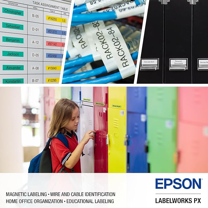 LABELWORKS Epson LW-PX750 Industrial Label Maker Kit - Complete Kit with Accessories, Compatible with Large Variety of Tape Types, Portable Handheld Label Printer