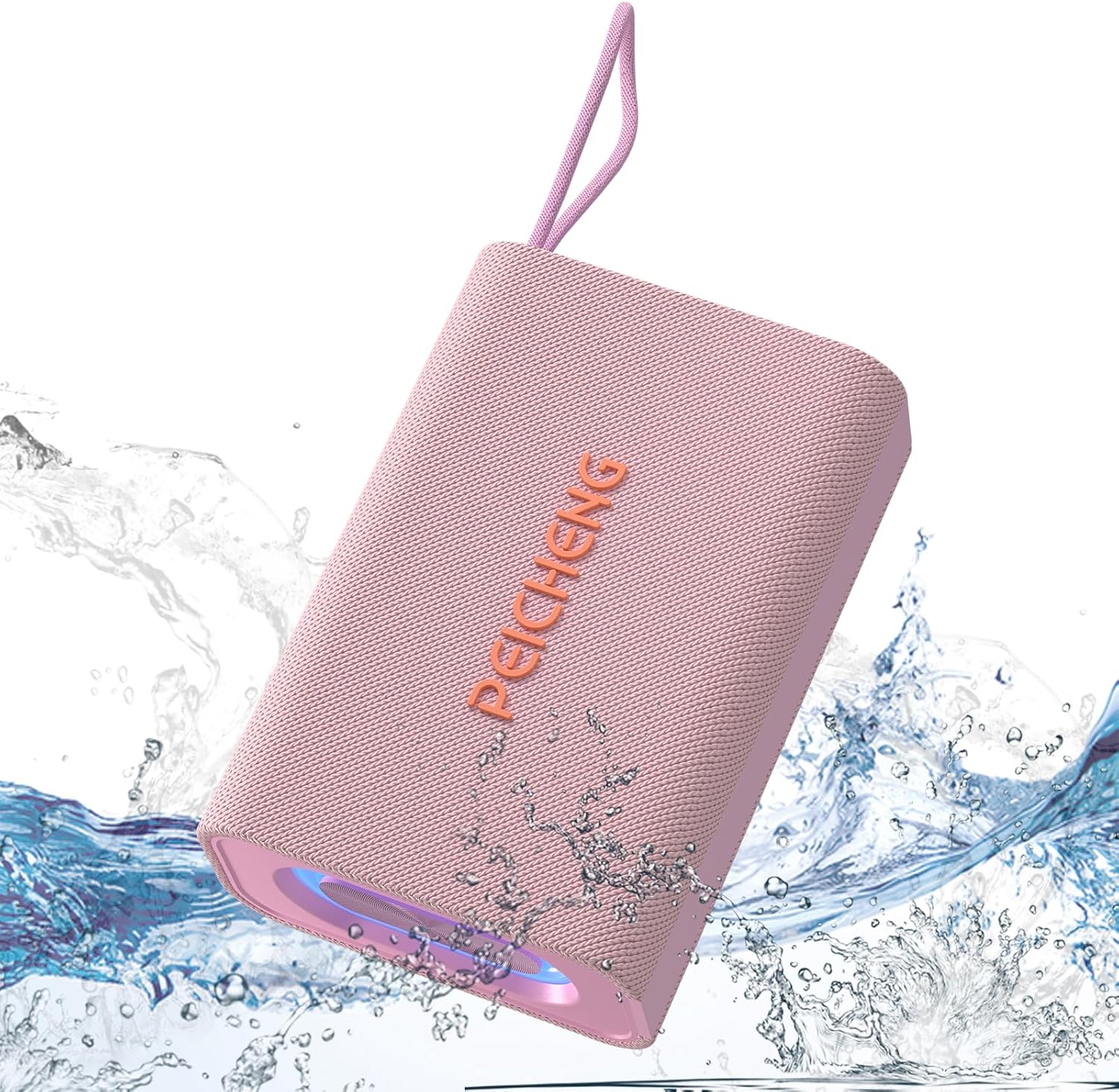 Speaker, Portable Wireless Bluetooth Speakers, Waterproof Loud Stereo Sound with RGB Lights TWS Paire Long Playtime for Home/Party/Outdoor, Electronic Gadgets(1PCS, Pink)