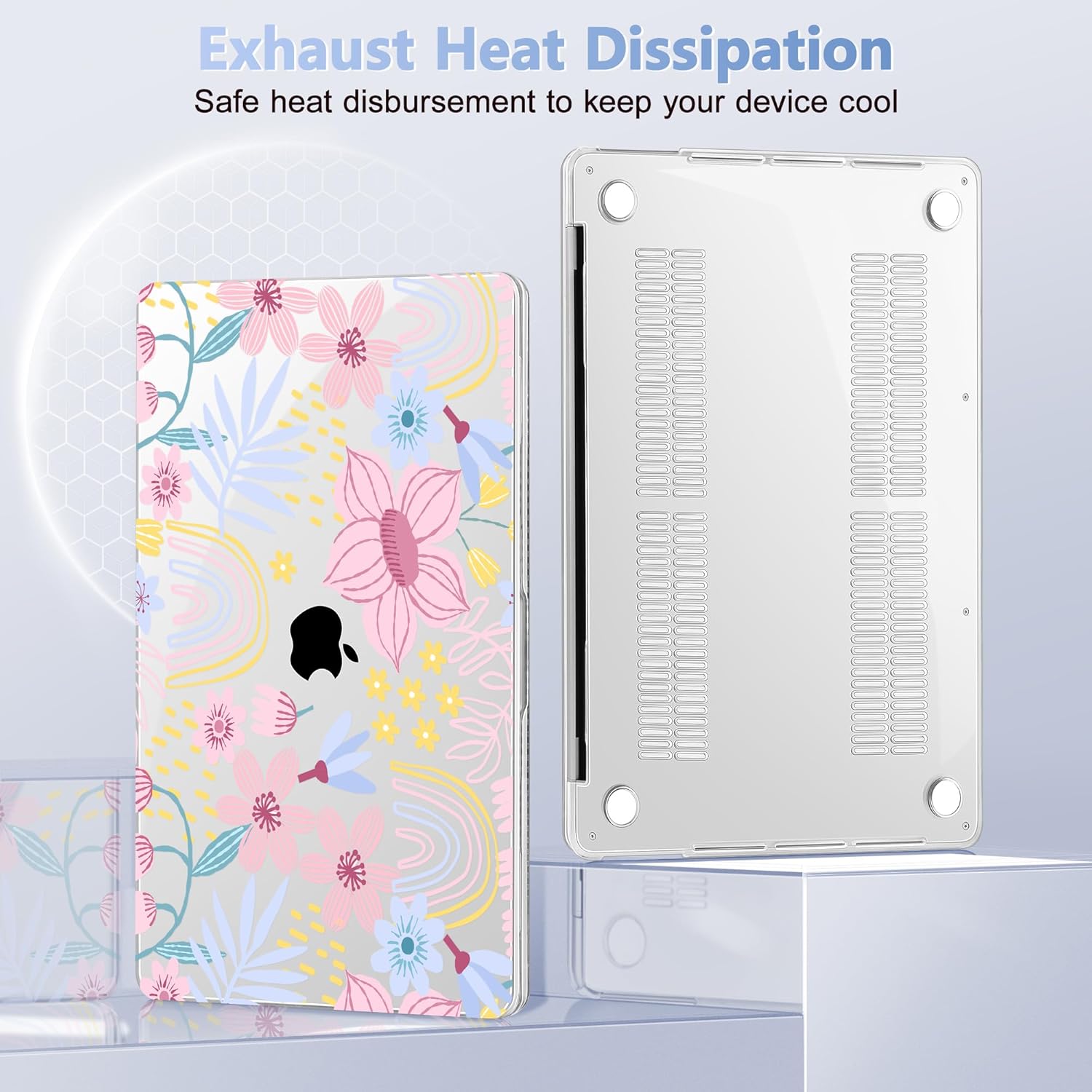 Case for MacBook Pro 13 inch with/Without Touch Bar (2016-2022, M2 A2338 M1 A2289 A2251 A2159 A1989 A1706 A1708), Hard Shell + Keyboard Cover + Dust Plug, Florals