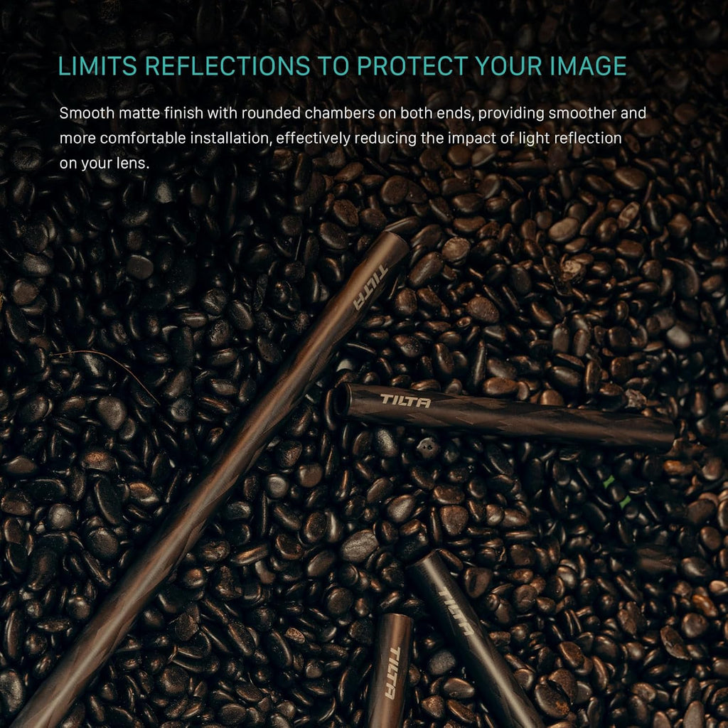 Tilta 2X Carbon Fiber Rods 15mm for Rail Support System | Increased Strength | Mount Accessories | Lightweight | DSLR Shoulder Rig, Camera Stabilizer Cage, Matte Box (30cm)