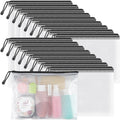 Umriox Zipper Mesh Document Pouch, 9.5x7.1 in (Black, 18 Packs), Clear Zipper Pouches, Waterproof Zipper Pouches for Office Supplies Cosmetics Travel Storage