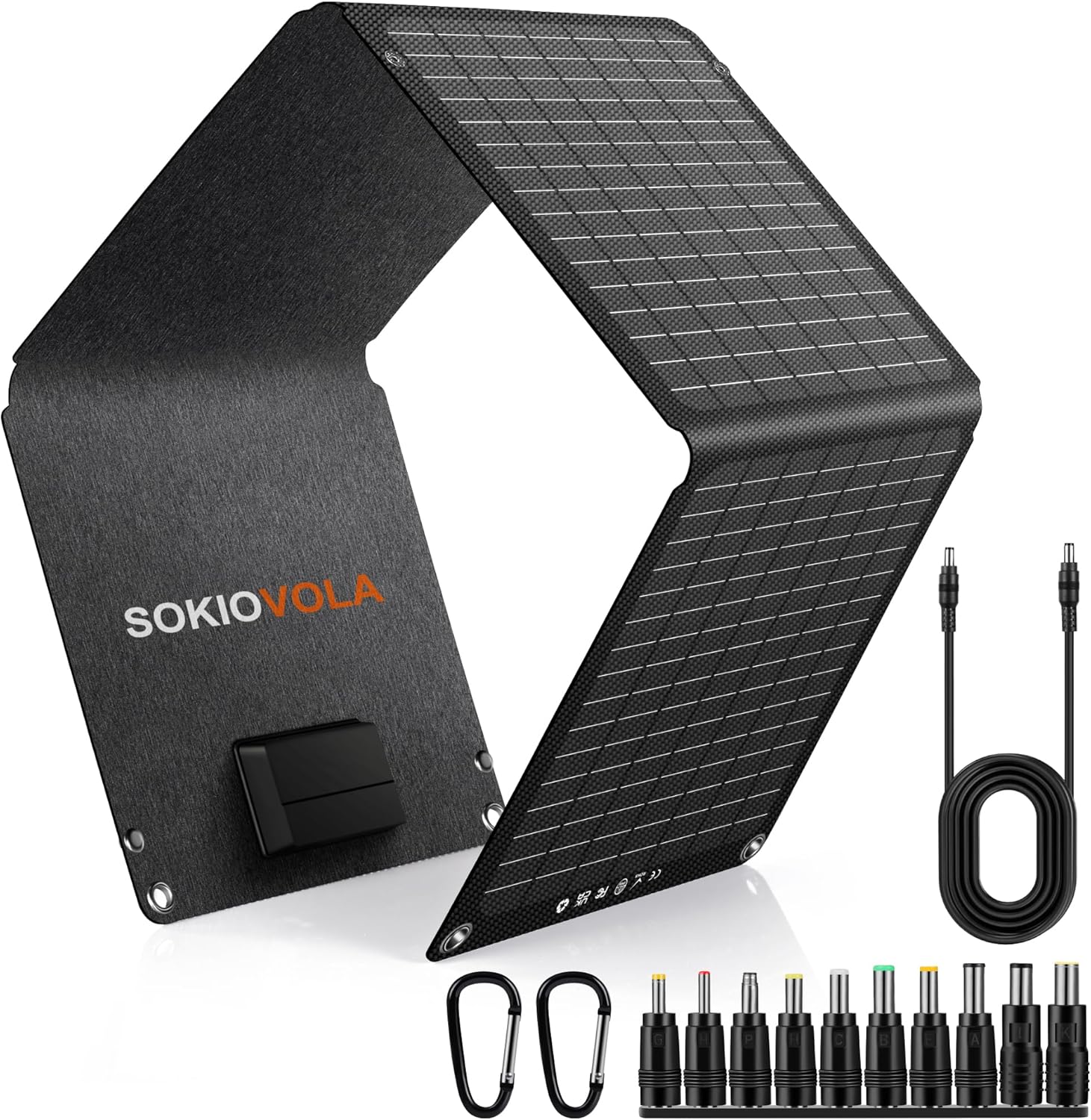 N-Type 16BB Portable Solar Panels 30W Foldable Solar Panels Charger ETFE Solar Panel with DC USB-C and USB-A IP68 Waterproof for Small Power Station Mobile Phones RV Travel Outdoor Camping