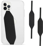 Phone Grip Strap - Pack of 2 Reversible Finger Holder for Phone Back, Customizable Anti-Slip Design, Wireless Charging Compatible Detachable Holder for iPhone - Carbon Fiber